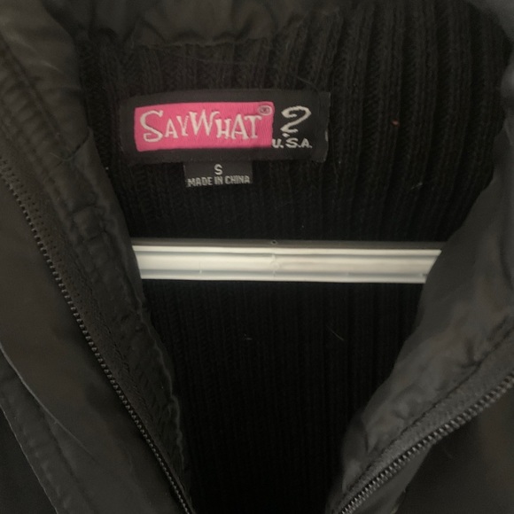 Black fitted Sweater jacket with hood - Picture 2 of 2